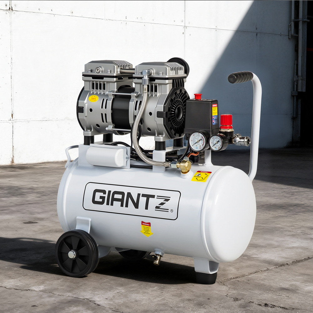 Giantz 24L Air Compressor Quiet 0.75HP Oil-Free Portable Tyre Inflator 40L/Min-8