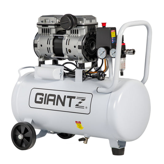 Giantz 30L Air Compressor Quiet 0.75HP Oil-Free Portable Tyre Inflator 40L/Min-0