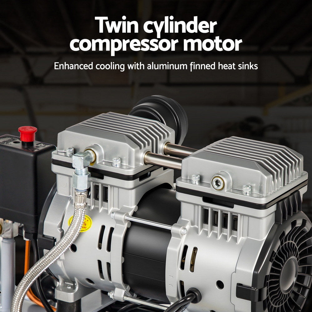 Giantz 30L Air Compressor Quiet 0.75HP Oil-Free Portable Tyre Inflator 40L/Min-4