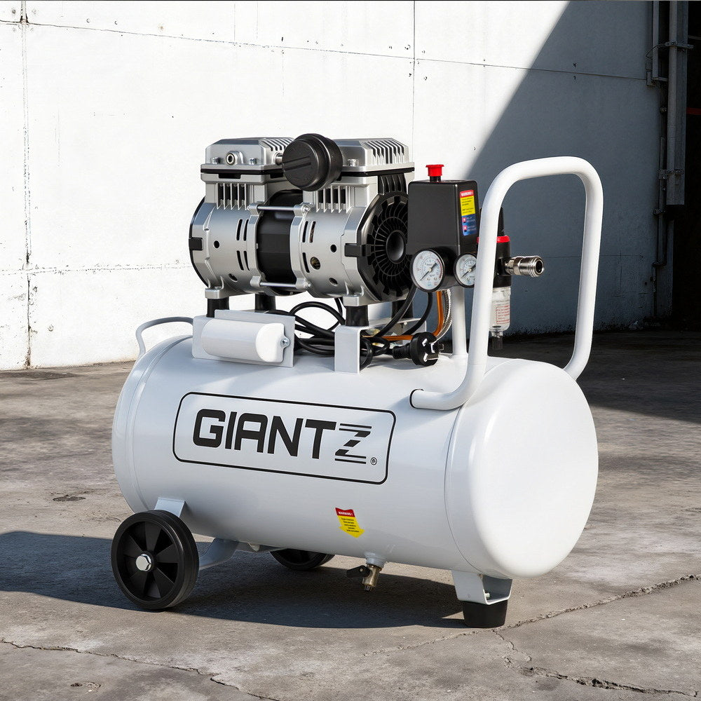 Giantz 30L Air Compressor Quiet 0.75HP Oil-Free Portable Tyre Inflator 40L/Min-7