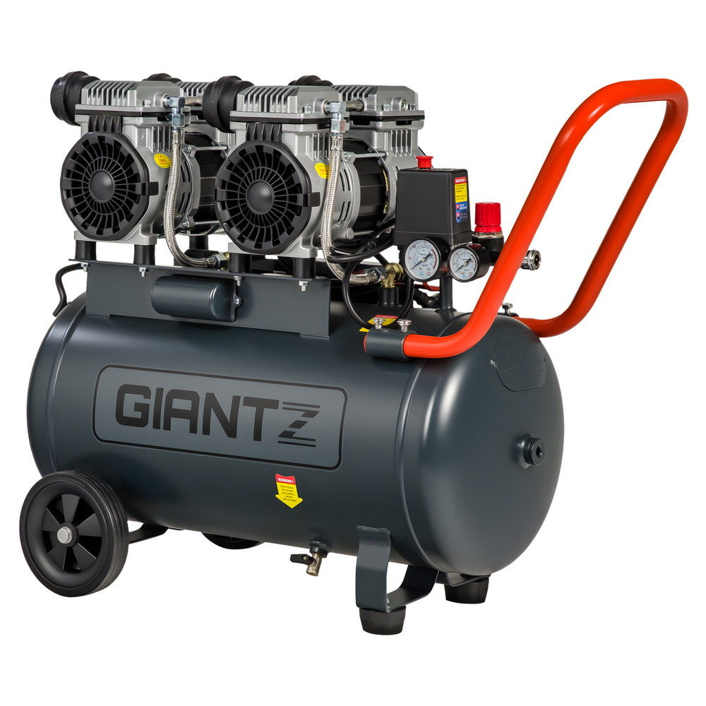 Giantz 50L Air Compressor Quiet 3.0HP Oil-Free Portable Tyre Inflator 200L/Min-0