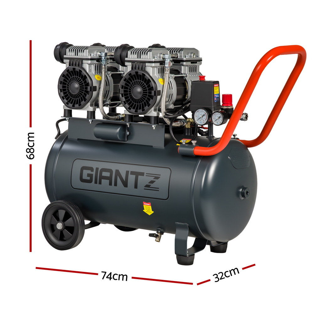 Giantz 50L Air Compressor Quiet 3.0HP Oil-Free Portable Tyre Inflator 200L/Min-1