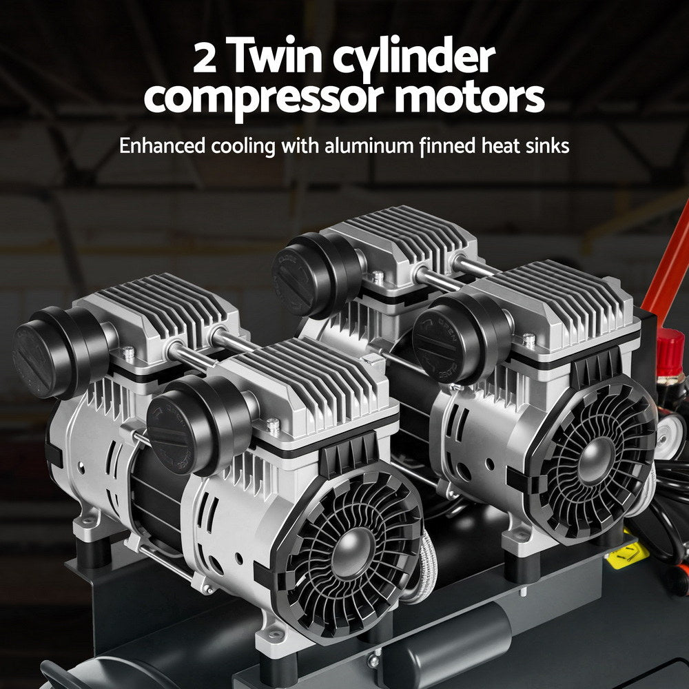 Giantz 50L Air Compressor Quiet 3.0HP Oil-Free Portable Tyre Inflator 200L/Min-4