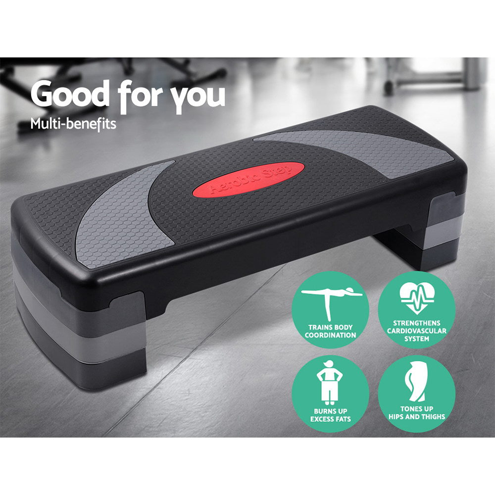 Everfit 3 Level Aerobic Step Exercise Stepper 78cm Gym Home Fitness-2