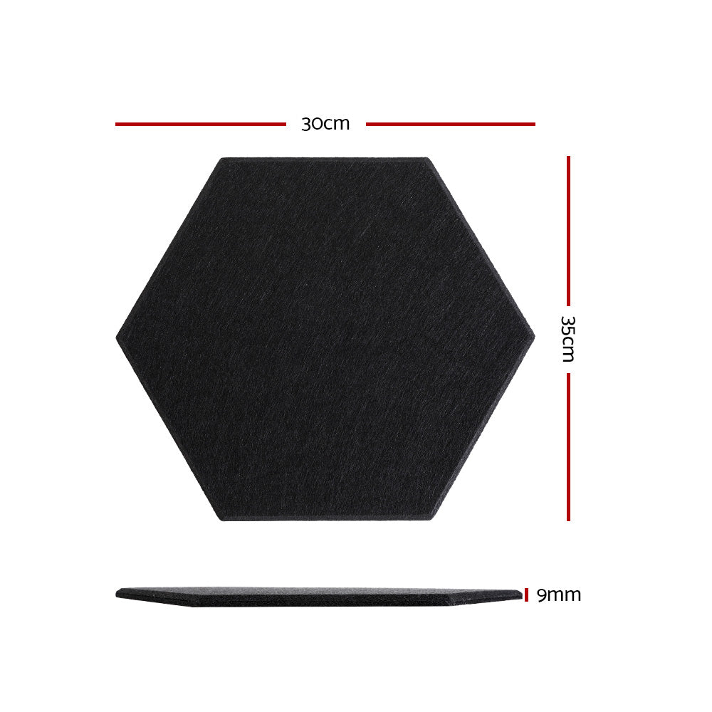 Alpha Acoustic Foam 12pcs 35x30x0.9cm Soundproof Absorption Panel Adhesive Black-1