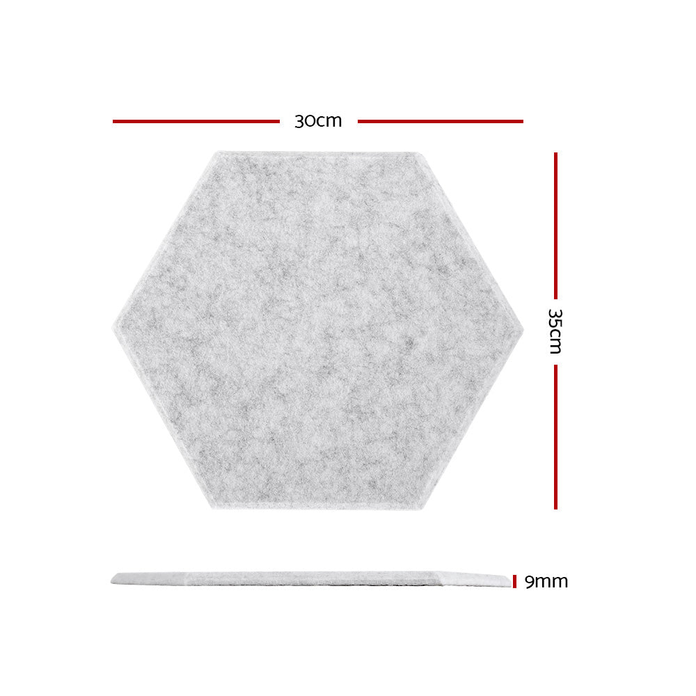 Alpha Acoustic Foam 12pcs 35x30x0.9cm Soundproof Absorption Panel Adhesive Grey-1