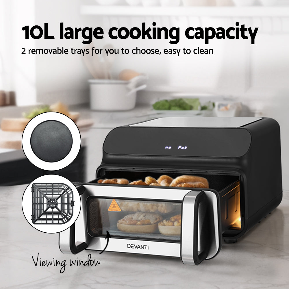 Devanti Air Fryer 10L LCD Kitchen Oven-4