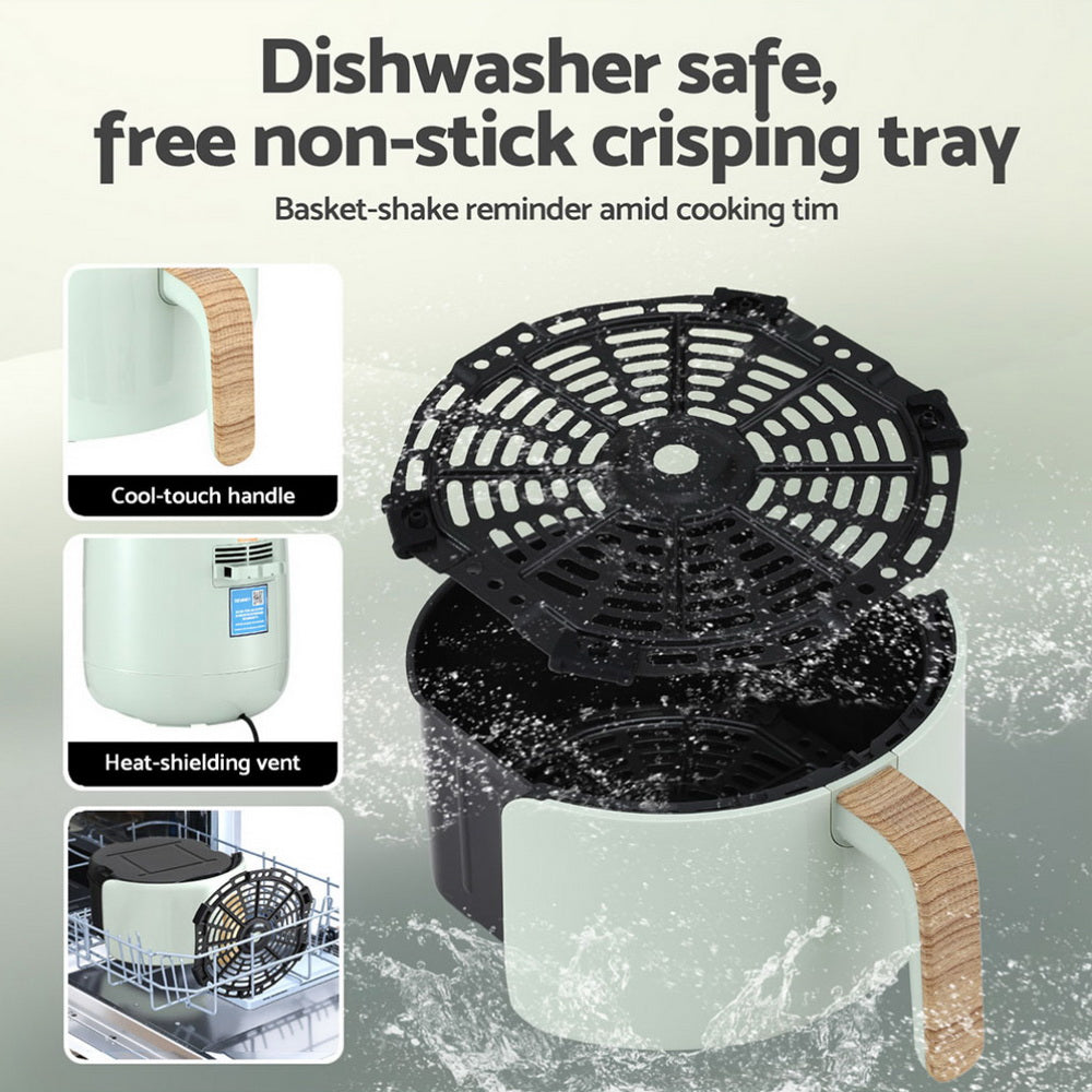 Devanti 5L Air Fryer Touch Control 1700W Green-5