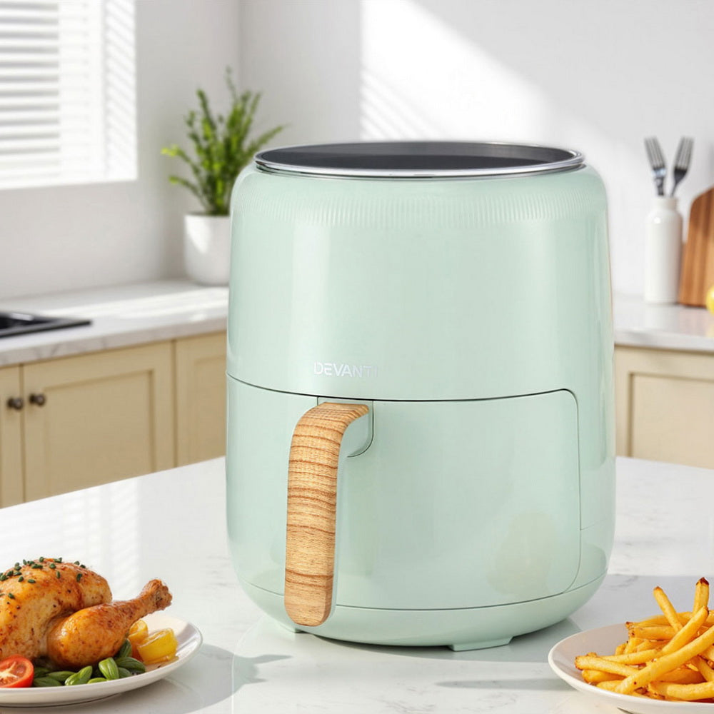 Devanti 5L Air Fryer Touch Control 1700W Green-6