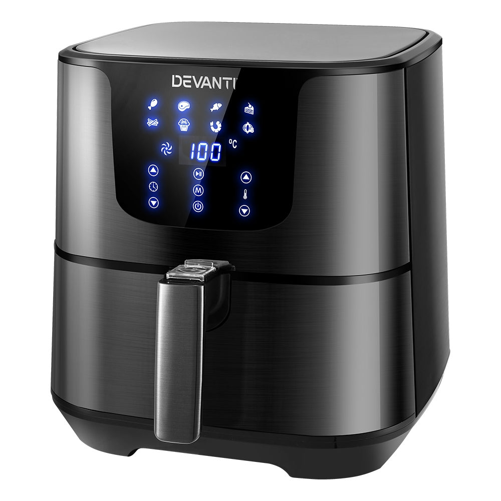 Devanti Air Fryer 7L LCD Fryers Black-2