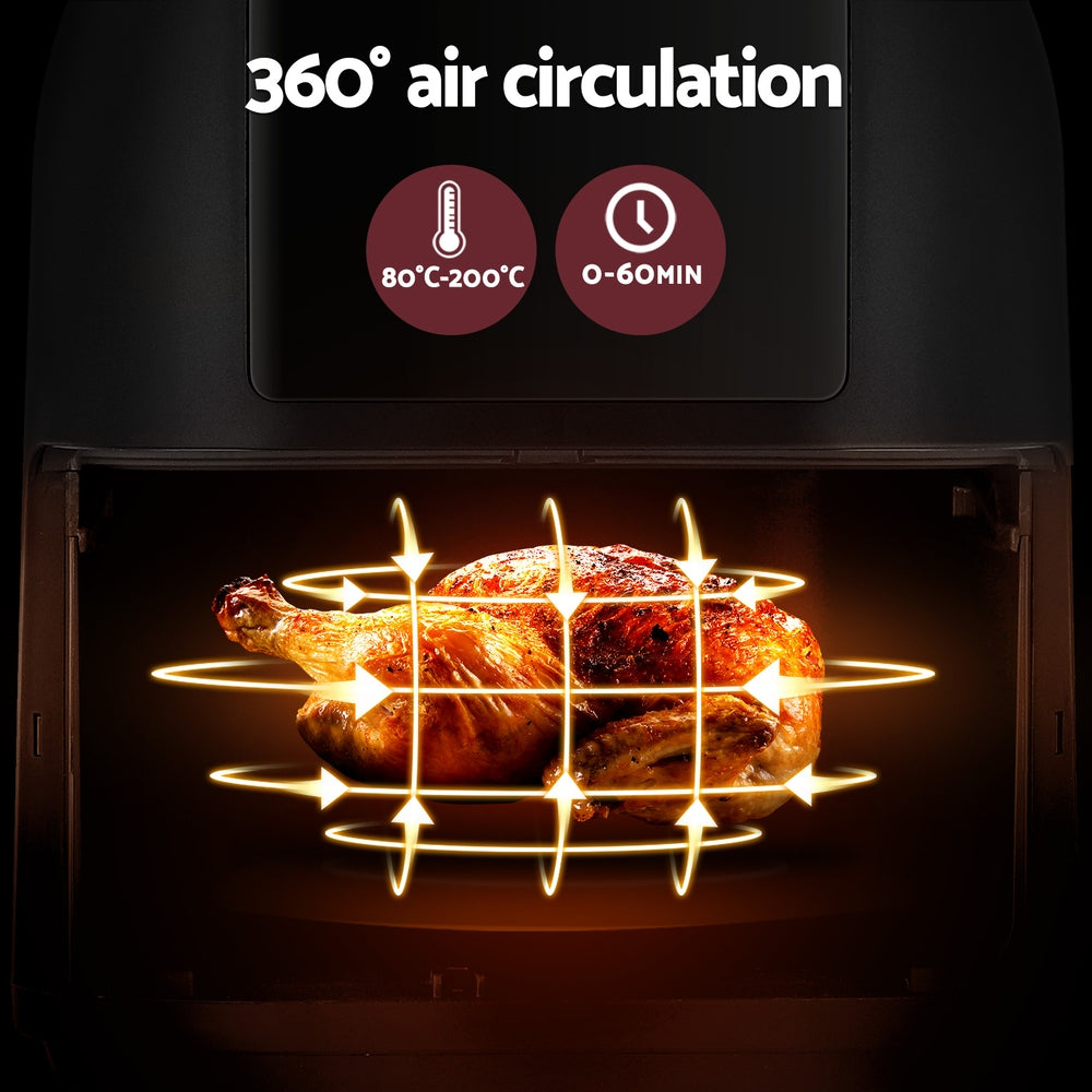 Devanti Air Fryer 8L LCD Fryers-3