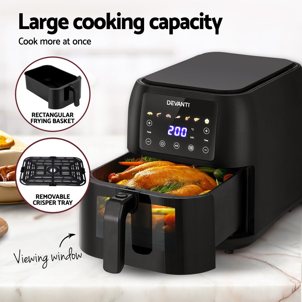 Devanti Air Fryer 8L LCD Fryers-4