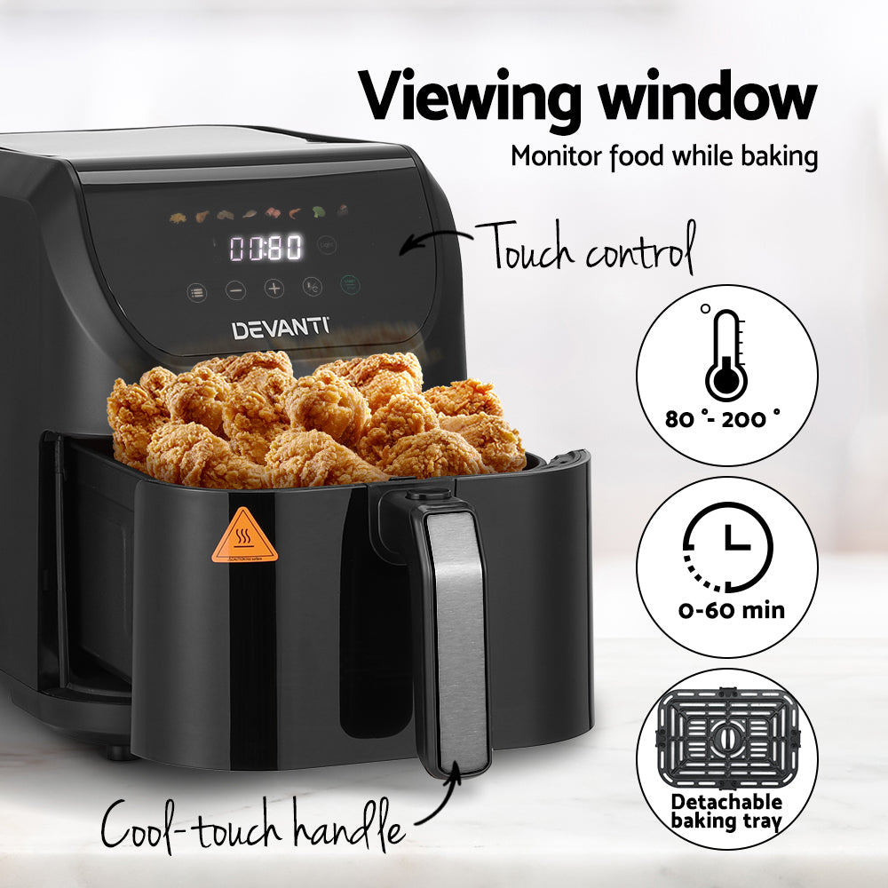 Devanti Air Fryer 5L W/ LCD Touch 1500W-4