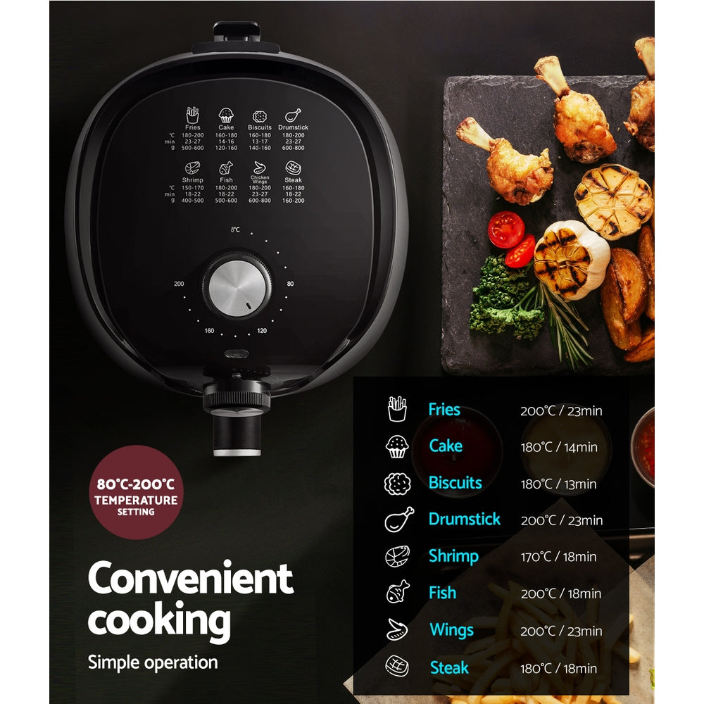 Devanti Air Fryer 2.5L Knob Fryers-4