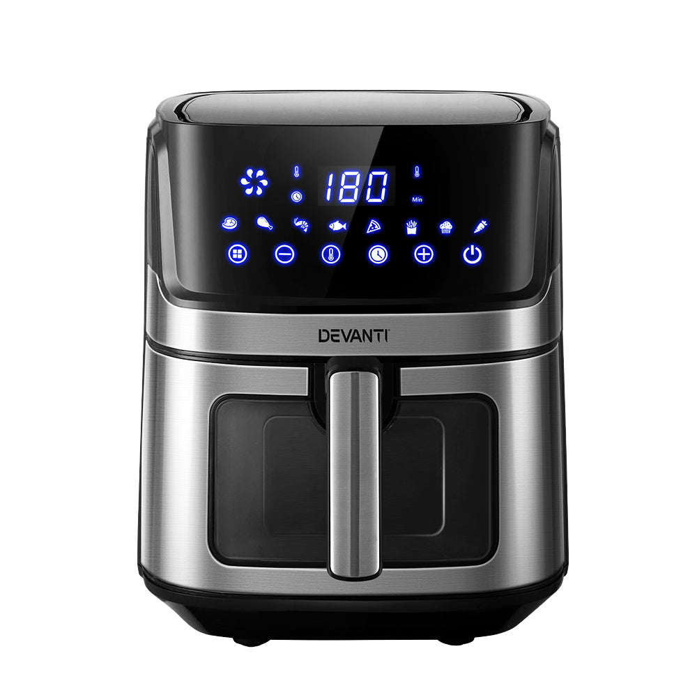 Devanti Air Fryer 6.5L LCD Fryers Clear Window-2