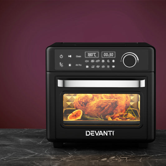 Devanti Air Fryer 15L LCD Fryers Oven-0