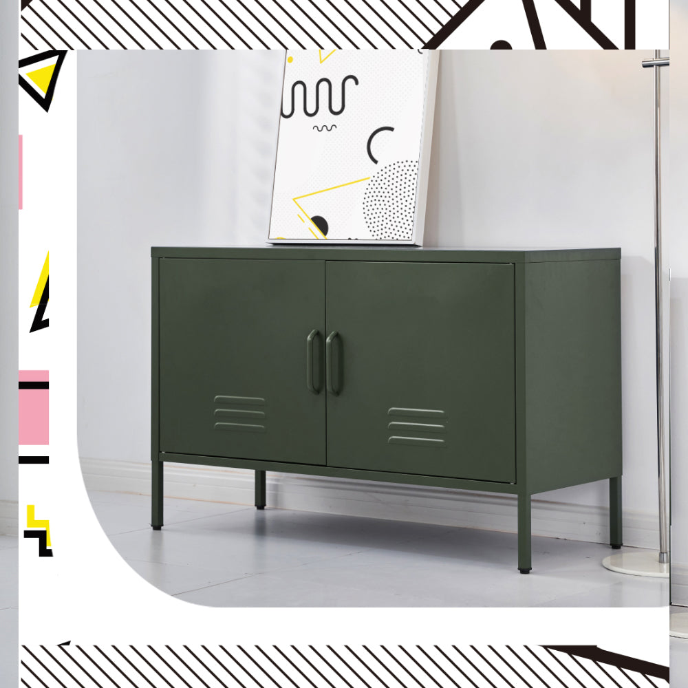 Artiss Buffet Sideboard Metal Cabinet - BASE Green-4