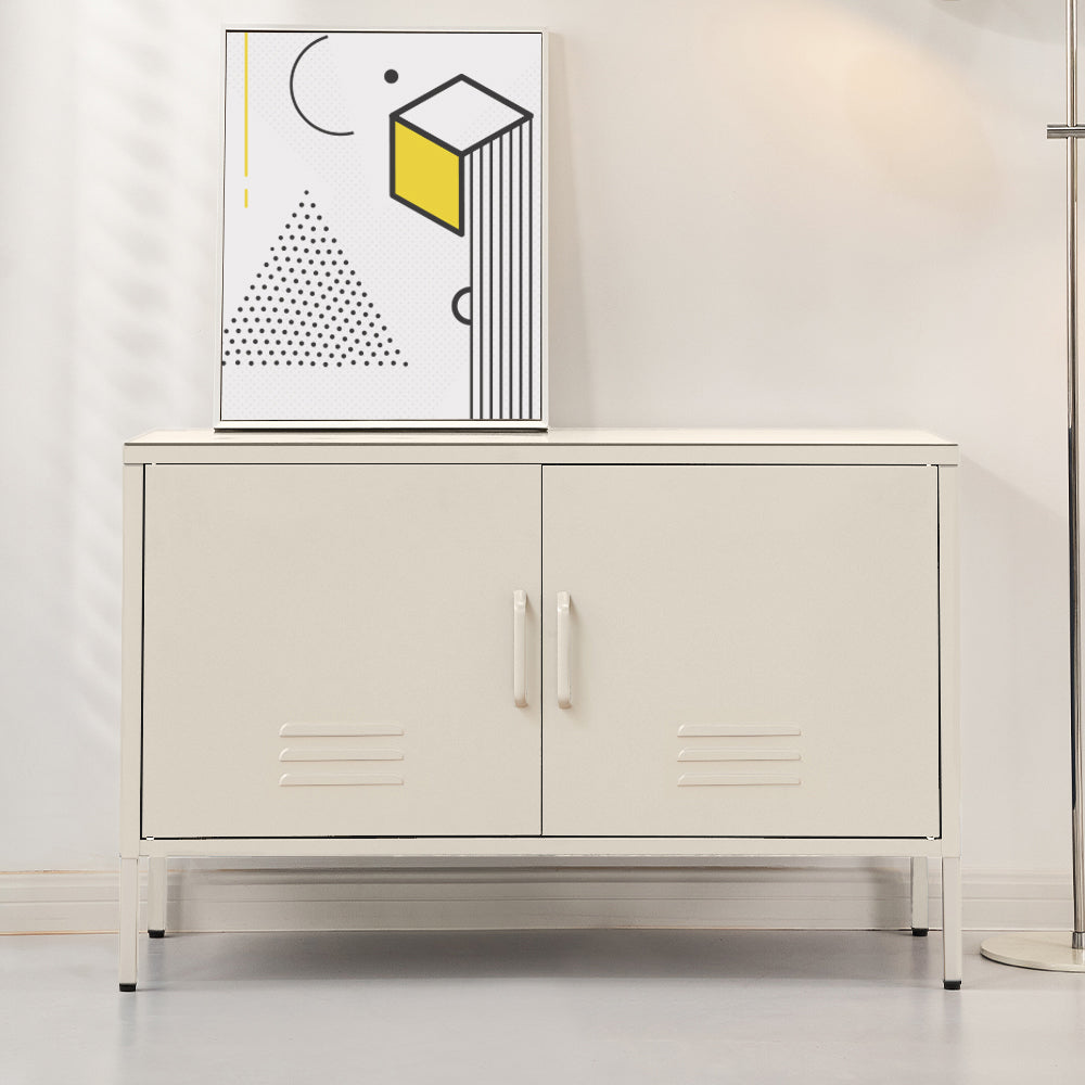 Artiss Buffet Sideboard Metal Cabinet - BASE White-6