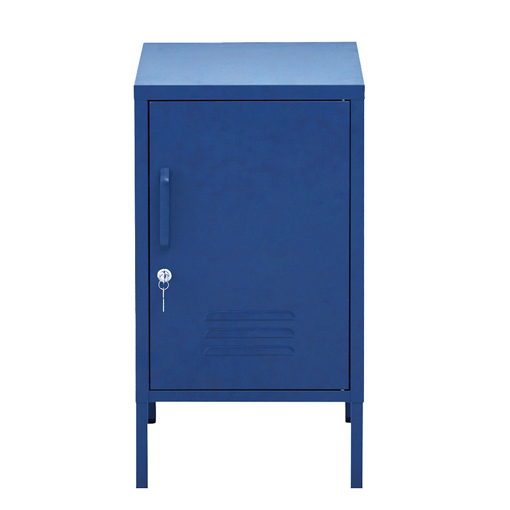 Artiss Bedside Table Metal Cabinet - Blue-0