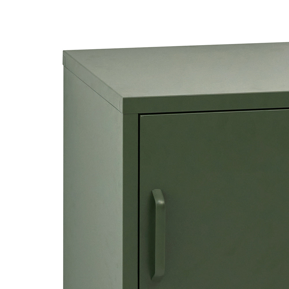 Artiss Bedside Table Metal Cabinet - Green-2