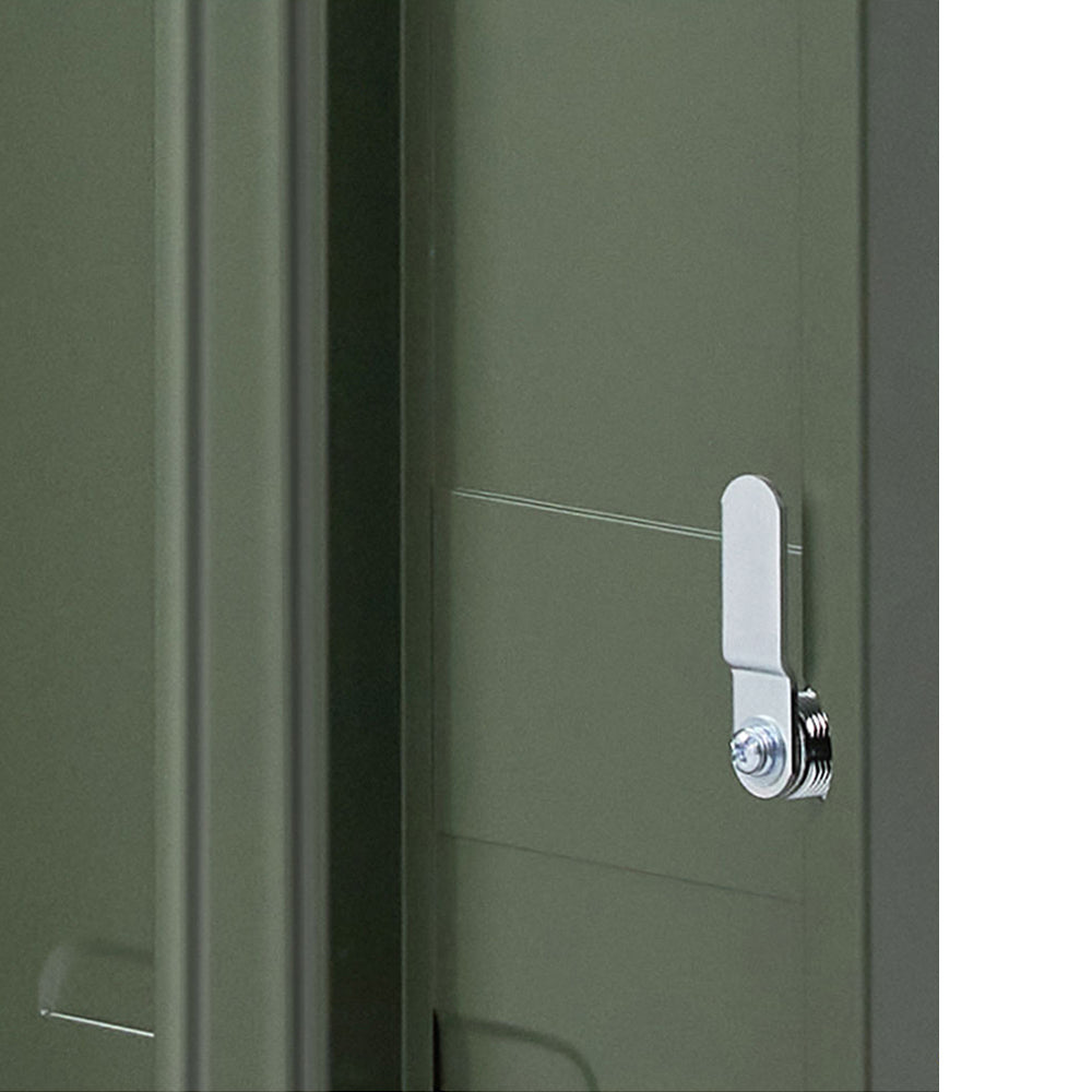 Artiss Bedside Table Metal Cabinet - Green-3