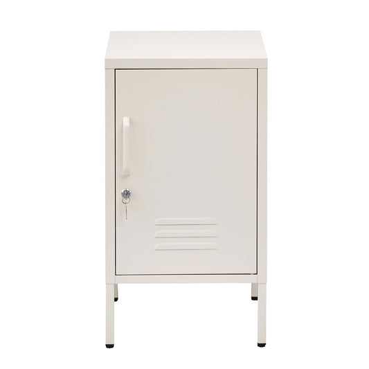 Artiss Bedside Table Metal Cabinet - White-0