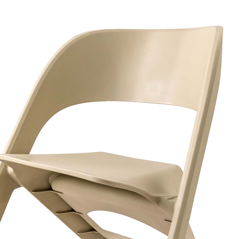 ArtissIn Set of 4 Dining Chairs Office Cafe Lounge Seat Stackable Plastic Leisure Chairs Beige-4