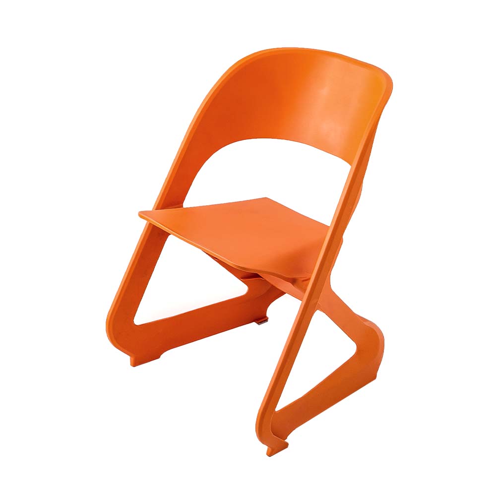 ArtissIn Set of 4 Dining Chairs Office Cafe Lounge Seat Stackable Plastic Leisure Chairs Orange-0