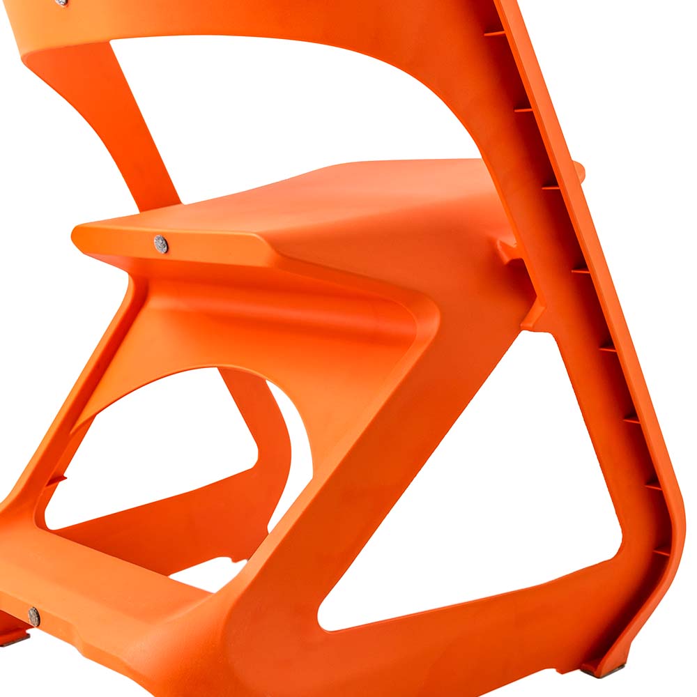 ArtissIn Set of 4 Dining Chairs Office Cafe Lounge Seat Stackable Plastic Leisure Chairs Orange-3