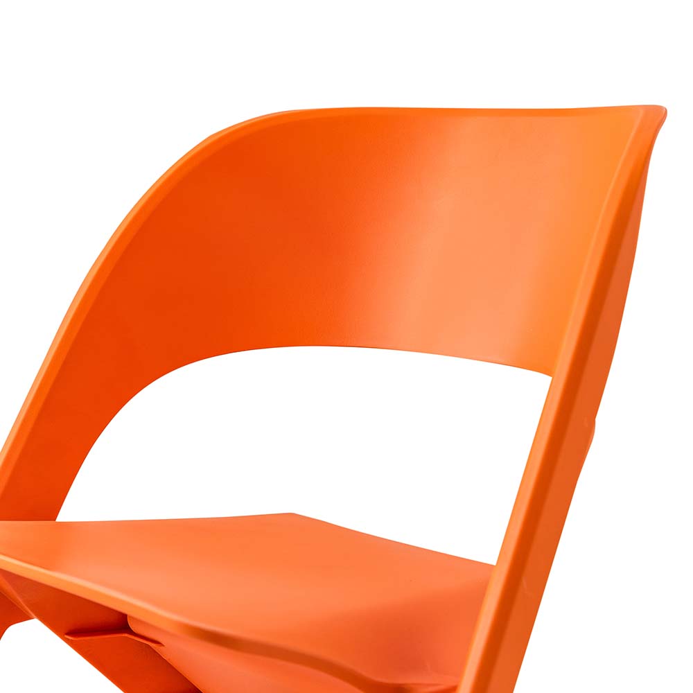 ArtissIn Set of 4 Dining Chairs Office Cafe Lounge Seat Stackable Plastic Leisure Chairs Orange-4