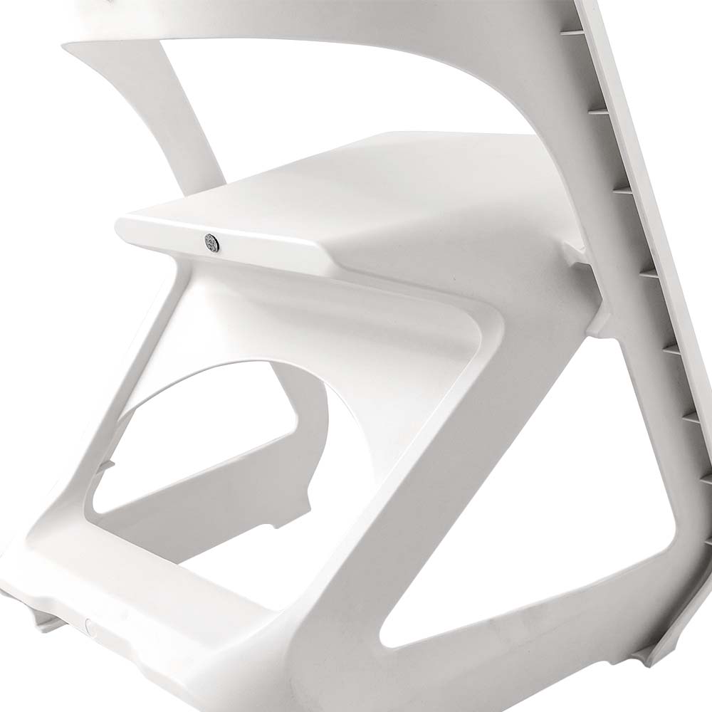 ArtissIn Set of 4 Dining Chairs Office Cafe Lounge Seat Stackable Plastic Leisure Chairs White-3