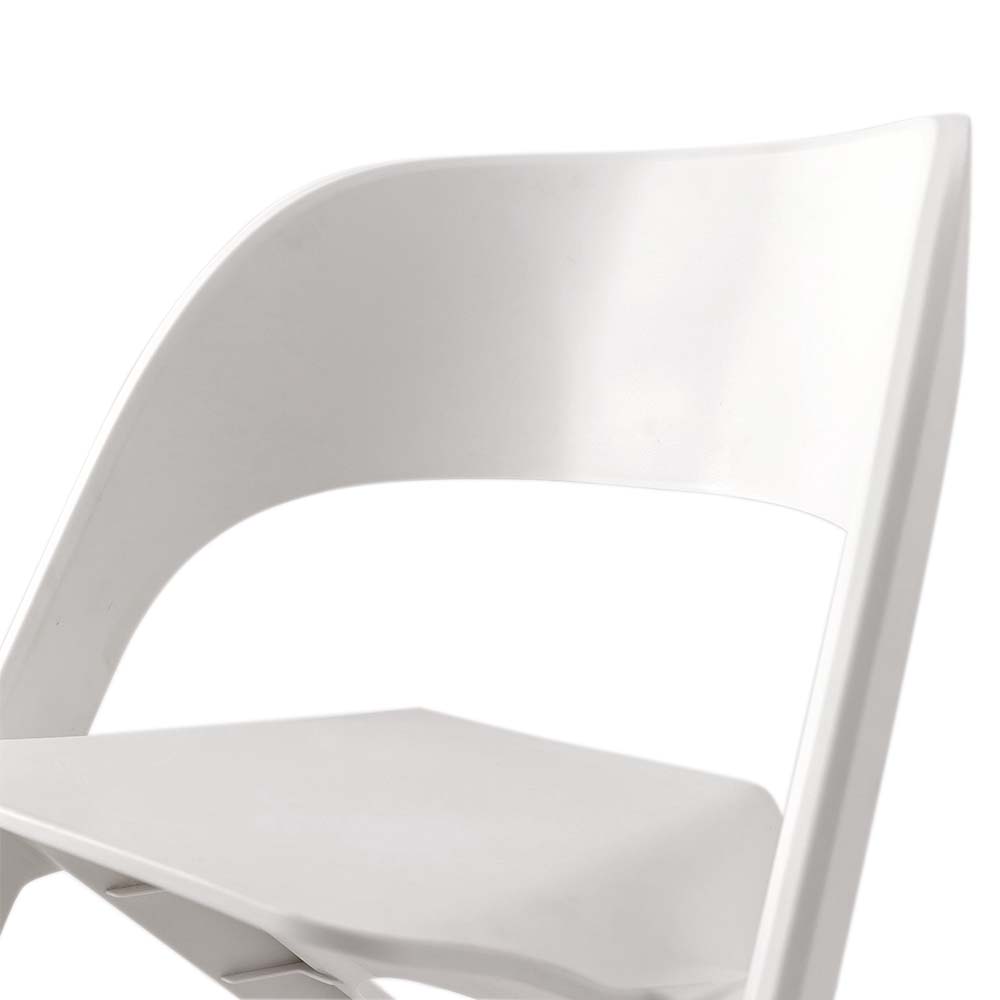 ArtissIn Set of 4 Dining Chairs Office Cafe Lounge Seat Stackable Plastic Leisure Chairs White-4