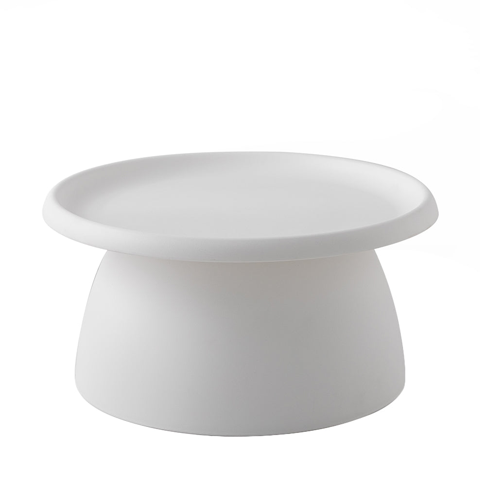 Artiss Coffee Table Round 71CM Plastic White-0