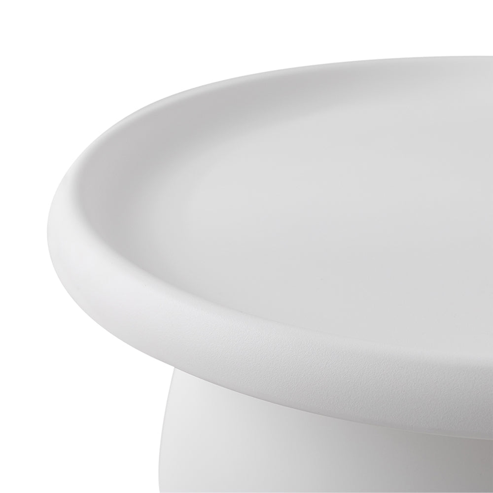 Artiss Coffee Table Round 71CM Plastic White-2