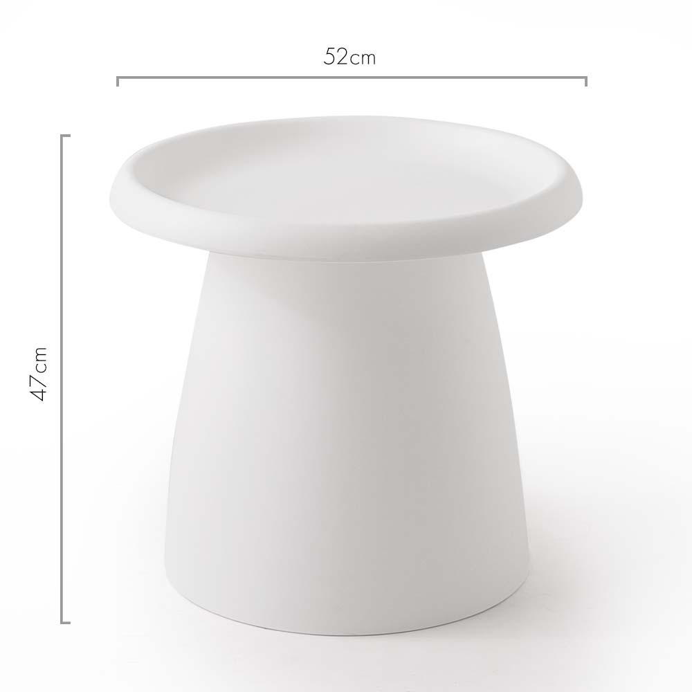 Artiss Coffee Table Round 52CM Plastic White-1