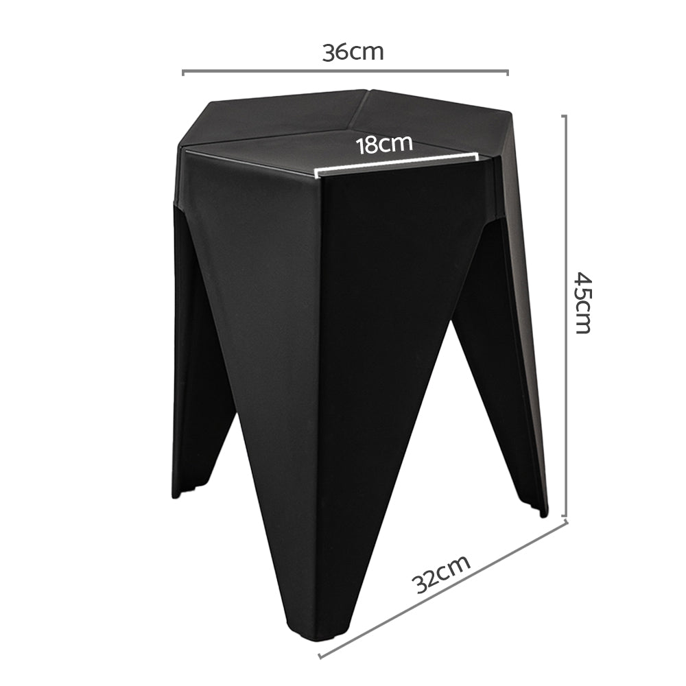 Artiss 2x Bar Stools Puzzle Plastic Foot Stool Black-1