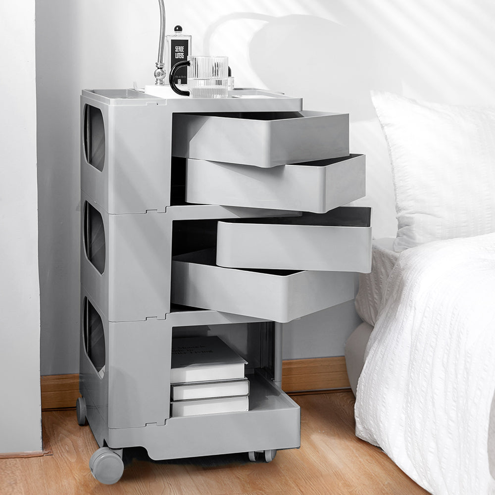 ArtissIn Storage Trolley Bedside Table 5 Tier Cart Boby Replica Grey-4