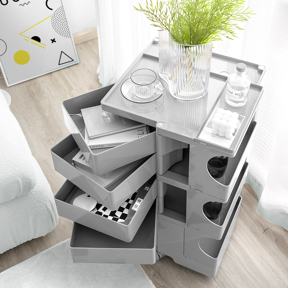 ArtissIn Storage Trolley Bedside Table 5 Tier Cart Boby Replica Grey-6