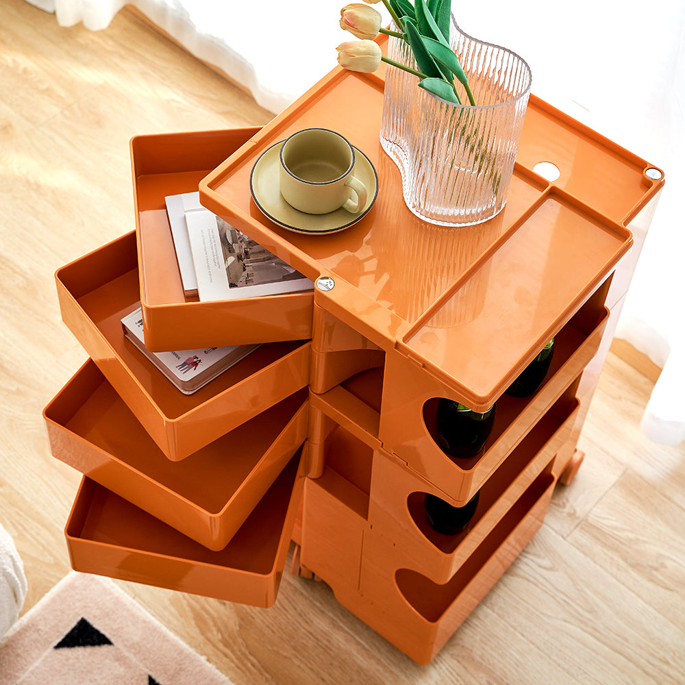 ArtissIn Storage Trolley Bedside Table 5 Tier Cart Boby Replica Orange-6