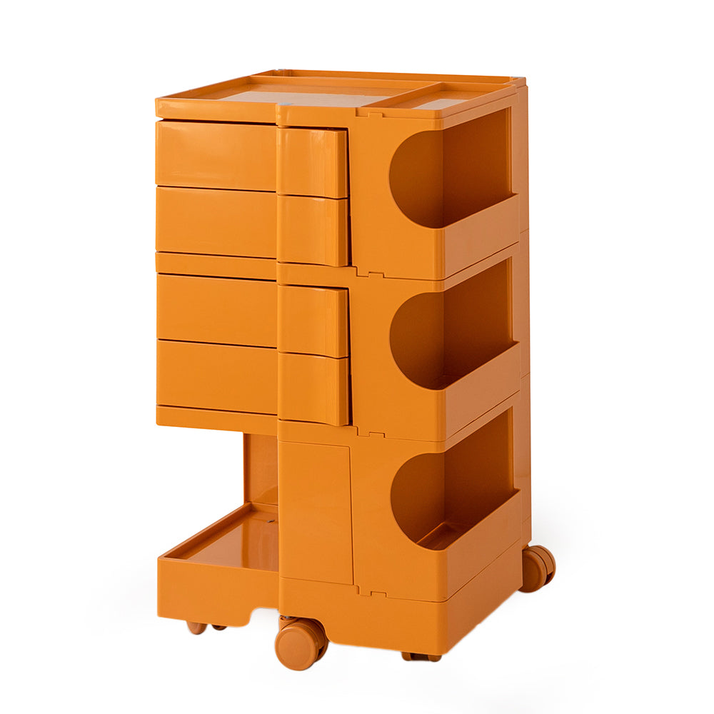 Artiss Storage Trolley Bedside Table 5 Tier Cart Boby Replica Orange-0