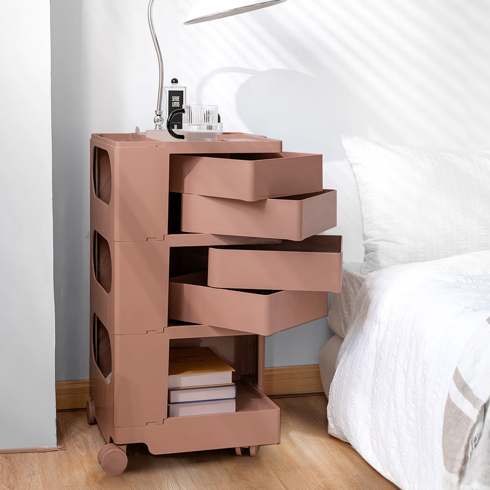 ArtissIn Storage Trolley Bedside Table 5 Tier Cart Boby Replica Pink-7