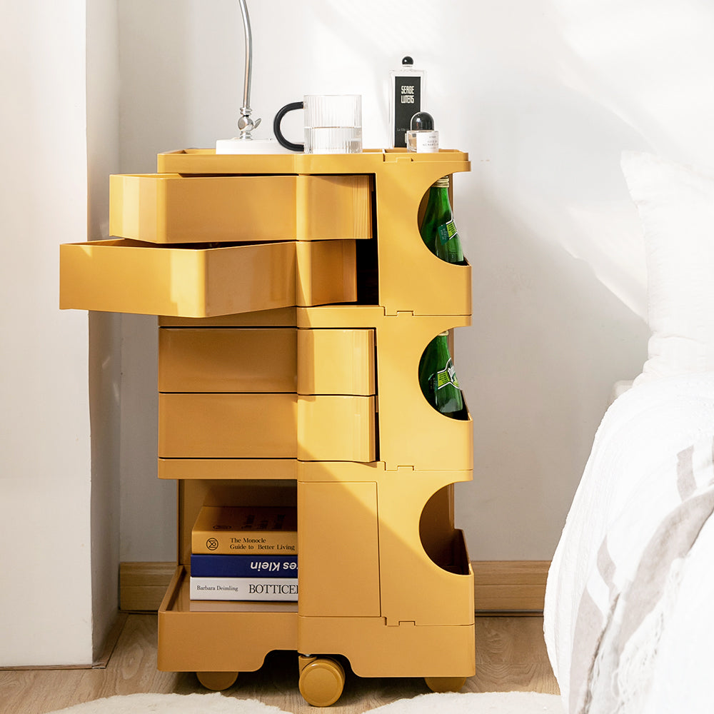 ArtissIn Storage Trolley Bedside Table 5 Tier Cart Boby Replica Yellow-4