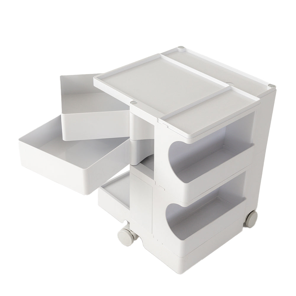 ArtissIn Storage Trolley Bedside Table 3 Tier Cart Boby Replica White-2