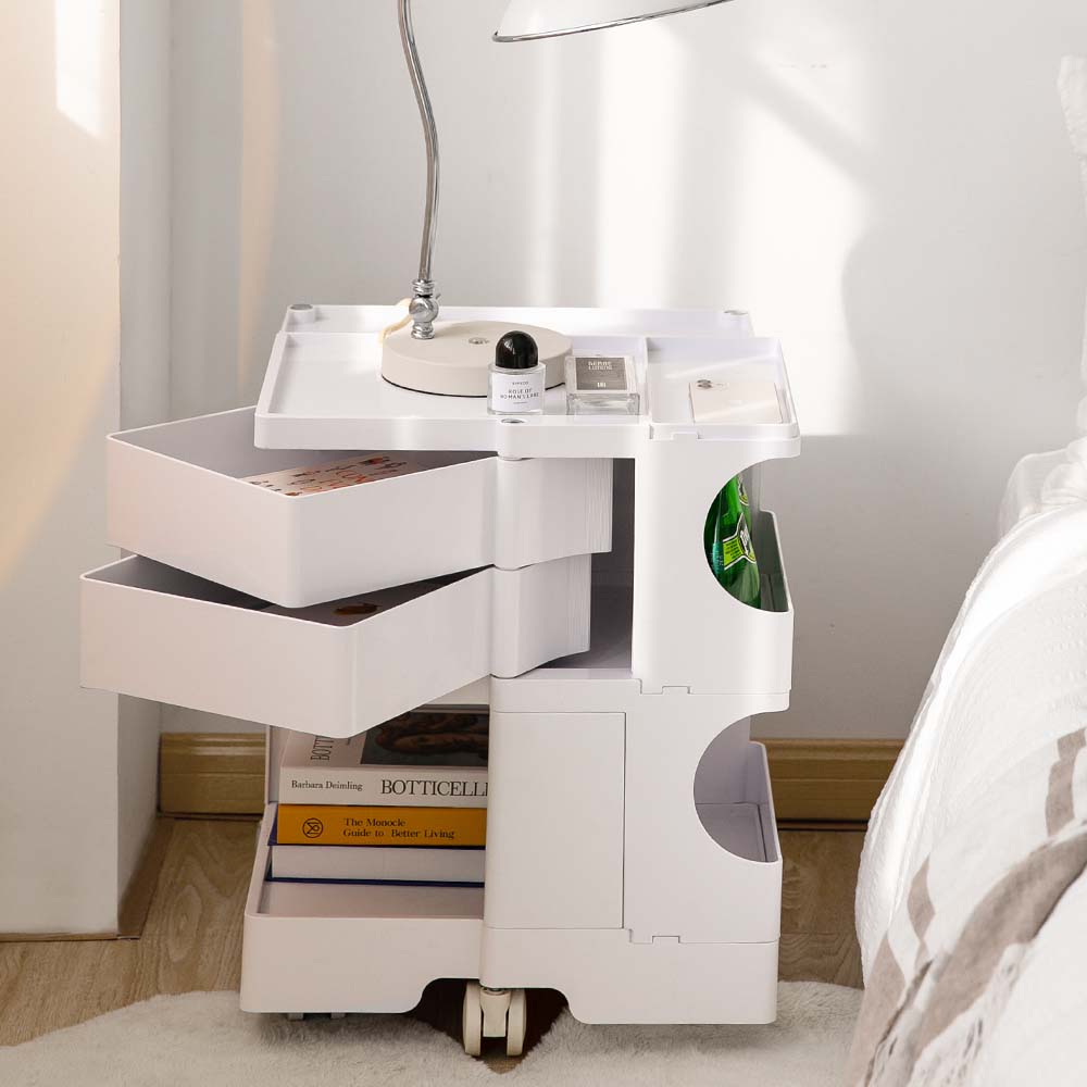 ArtissIn Storage Trolley Bedside Table 3 Tier Cart Boby Replica White-4