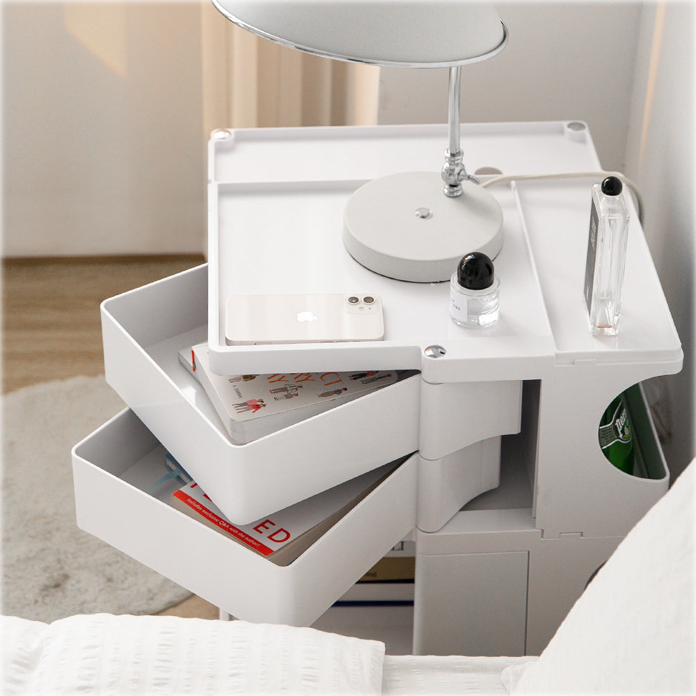 ArtissIn Storage Trolley Bedside Table 3 Tier Cart Boby Replica White-5