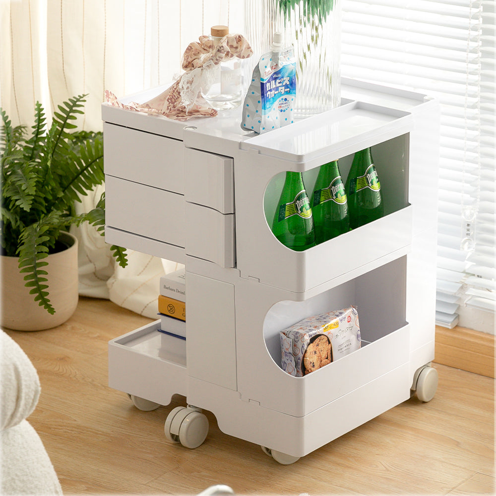 ArtissIn Storage Trolley Bedside Table 3 Tier Cart Boby Replica White-6