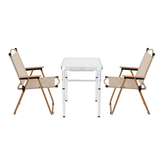 Weisshorn 3pc Camping Table Chair Set Outdoor Folding Aluminium Portable Picnic