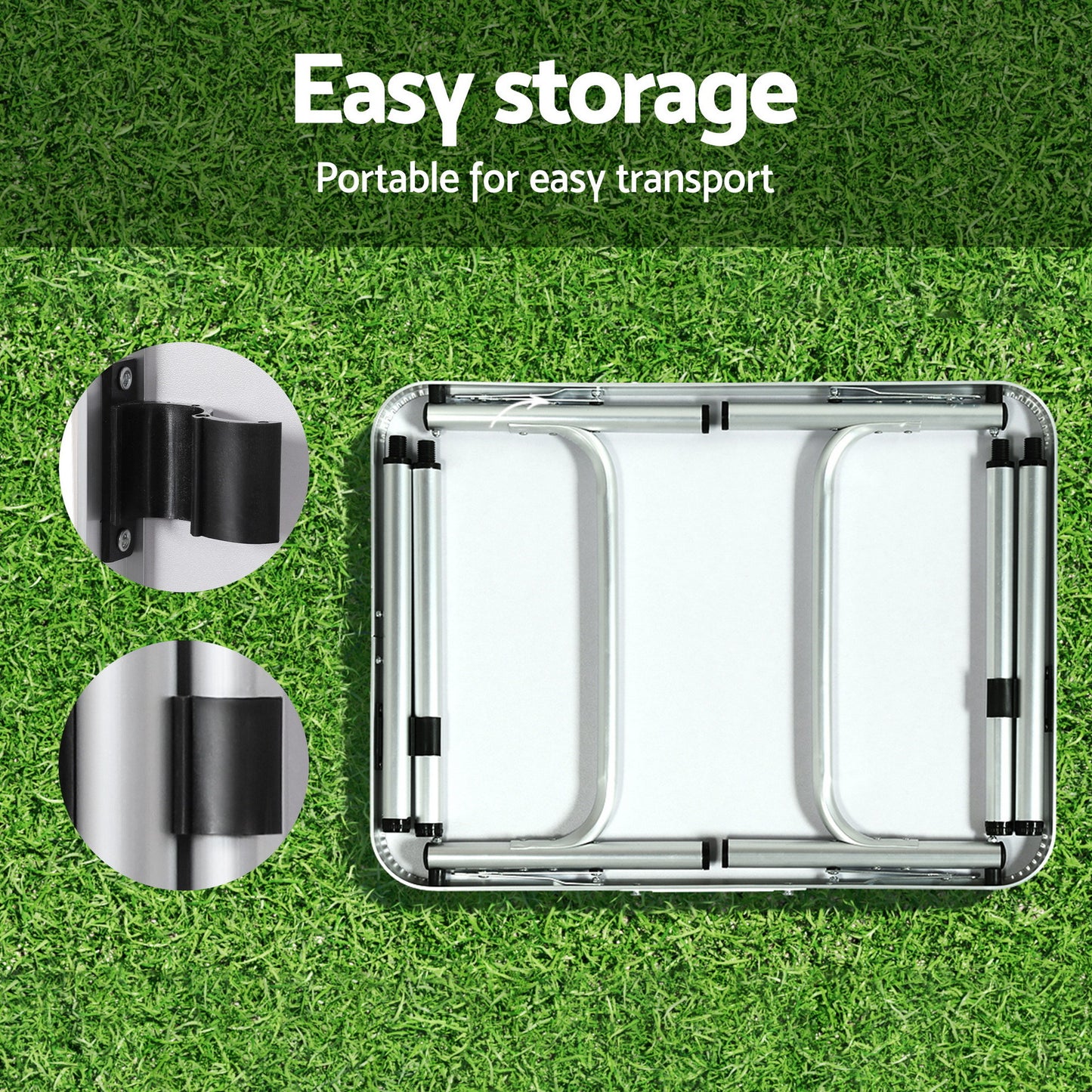 Weisshorn 3pc Camping Table Chair Set Outdoor Folding Aluminium Portable Picnic