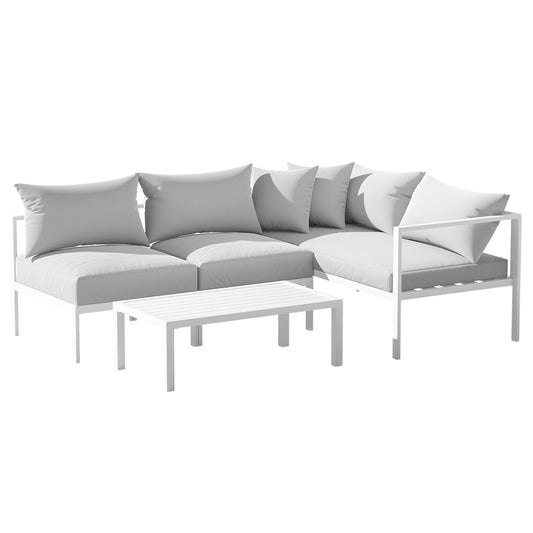 Gardeon 4 Seater Outdoor Sofa Set Aluminium Lounge Setting-0