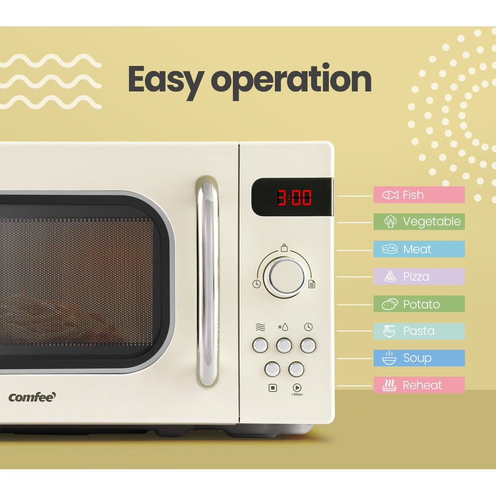 Comfee 20L Microwave Oven 800W Cream-3